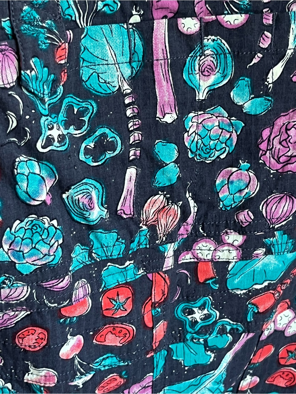 Duluth Veggie Print Nylon Overalls Large Utility Pockets Like New - Picture 4 of 11